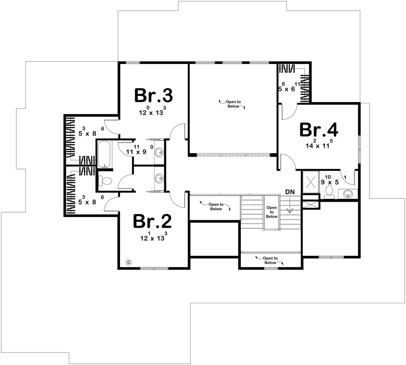 Craftsman House Plan - Kingston 13419 - 2nd Floor Plan