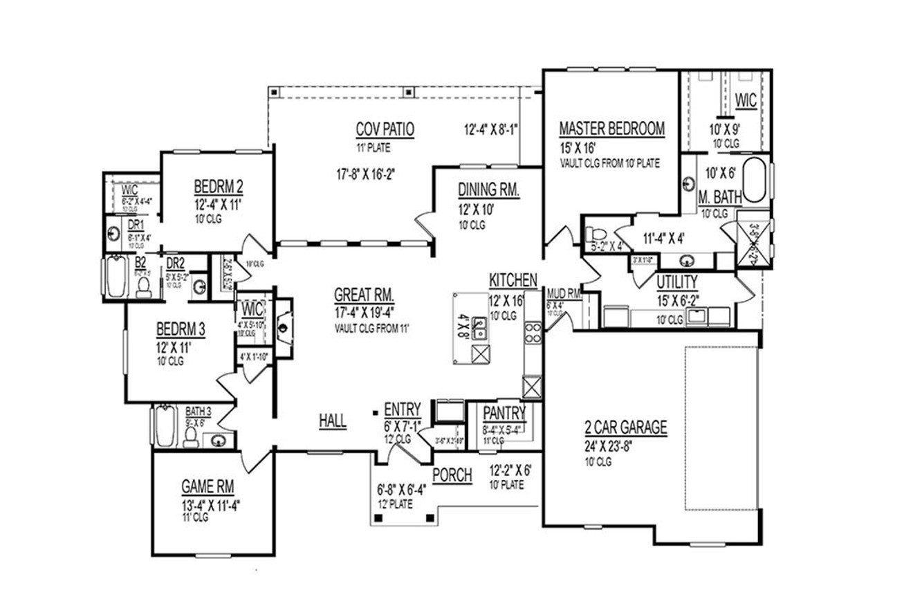Craftsman House Plan - 88162 - 1st Floor Plan