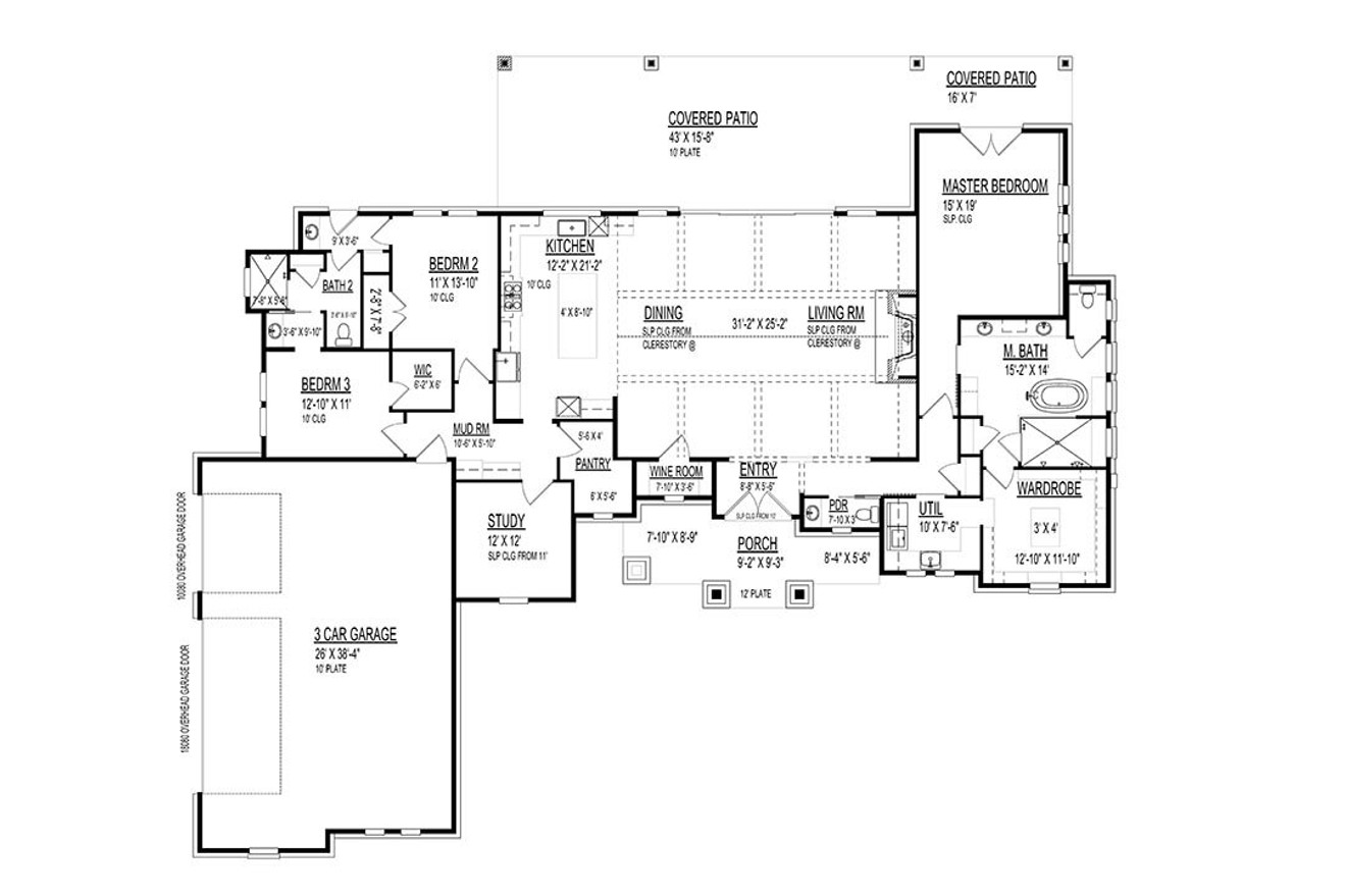Craftsman House Plan - 29370 - 1st Floor Plan