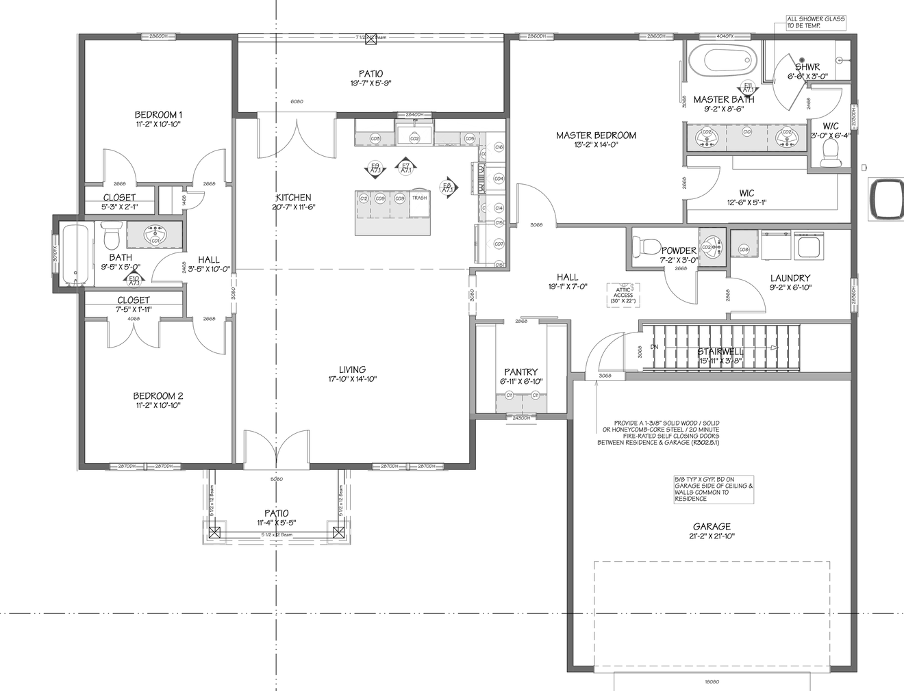 Ranch House Plan - The Blackfriar 43741 - 1st Floor Plan