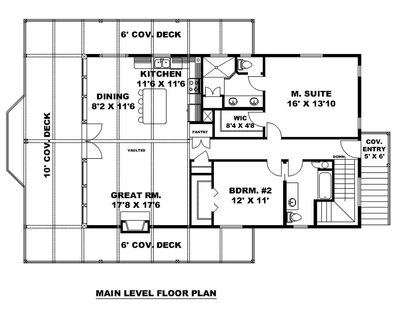 Lodge Style House Plan - 19919 - 1st Floor Plan