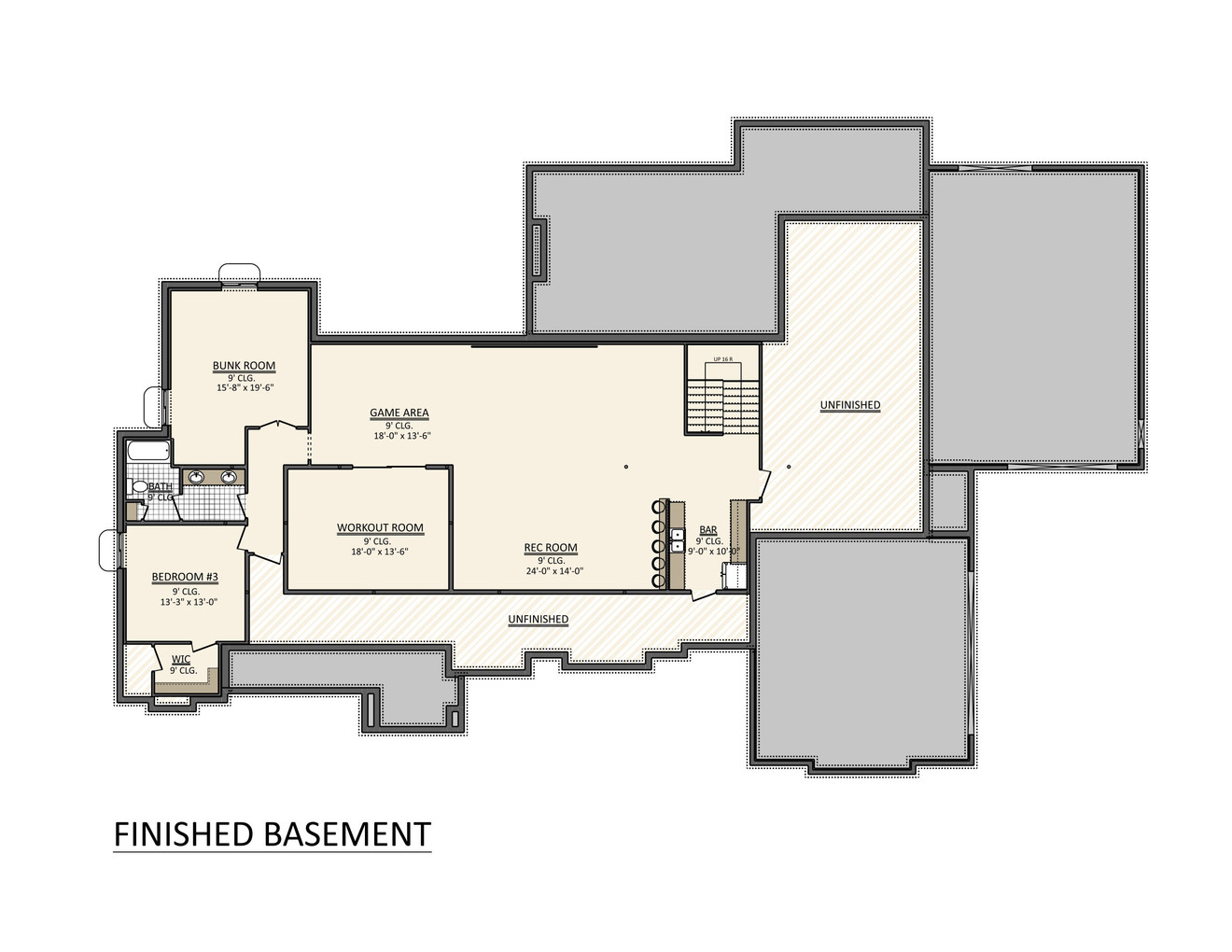 Modern House Plan - 61843 - Basement Floor Plan