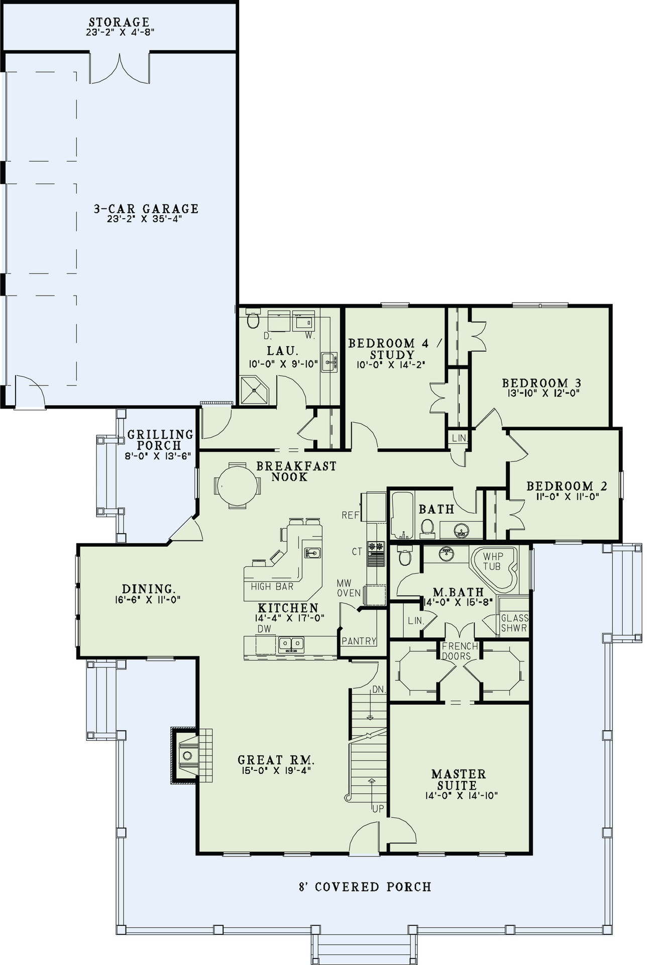 Farmhouse House Plan - Oak Forest 56256 - 1st Floor Plan