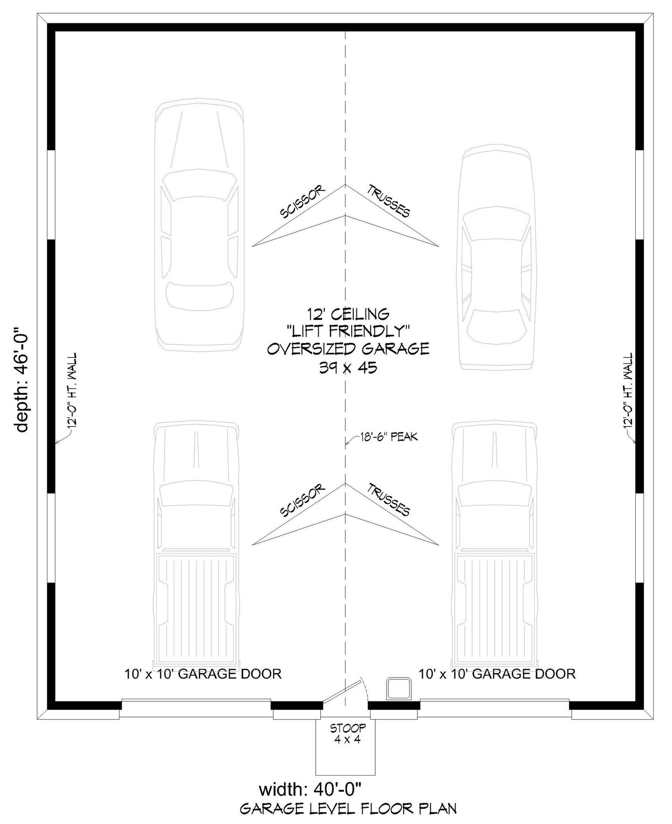 Traditional House Plan - Bayfield Garage 2 24559 - 1st Floor Plan