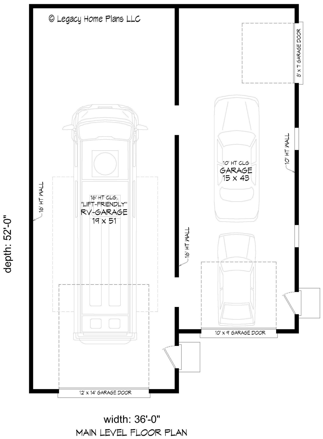 Farmhouse House Plan - Reeves RV Garage 37065 - 1st Floor Plan