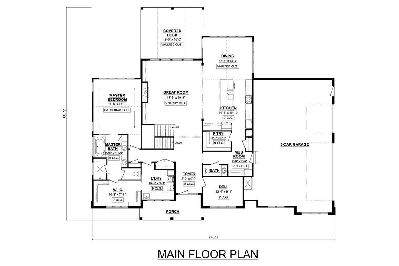 Modern House Plan - 51080 - 1st Floor Plan