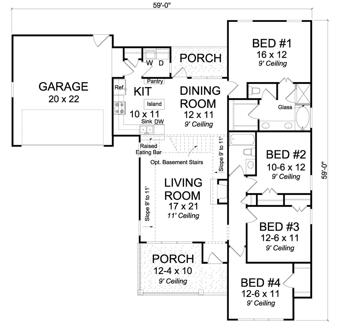 Cottage House Plan - Bluewater 29452 - 1st Floor Plan