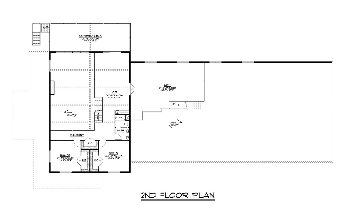 Secondary Image - Craftsman House Plan - 66849 - 2nd Floor Plan