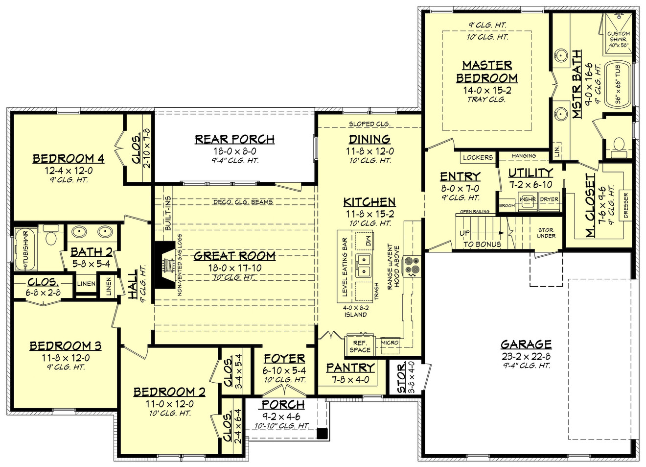Craftsman House Plan - Mason 13358 - 1st Floor Plan