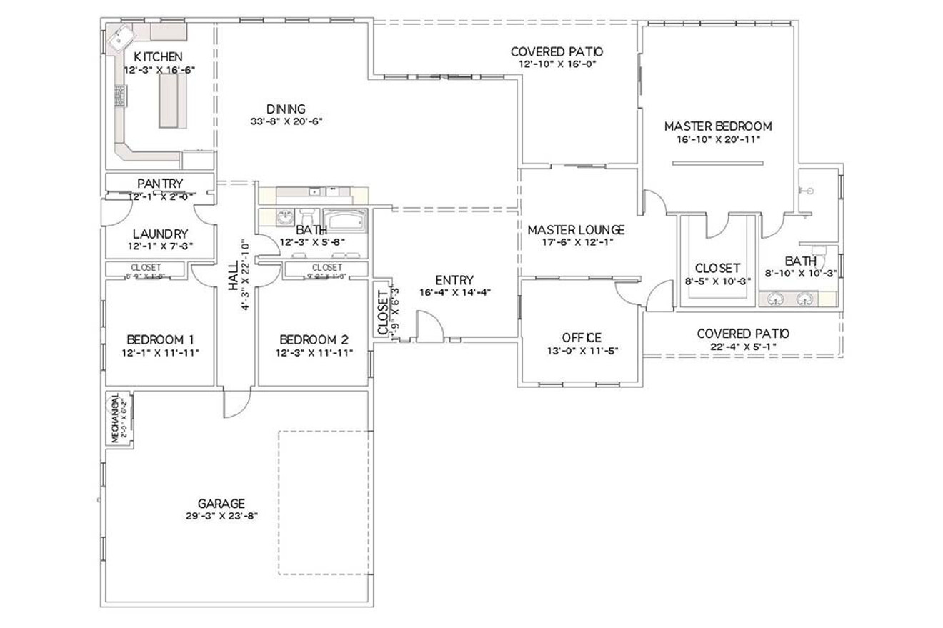 Traditional House Plan - The Square Peg 23887 - 1st Floor Plan