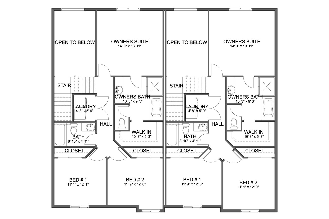 Traditional House Plan - Baeza 4 Plex 40225 - 2nd Floor Plan