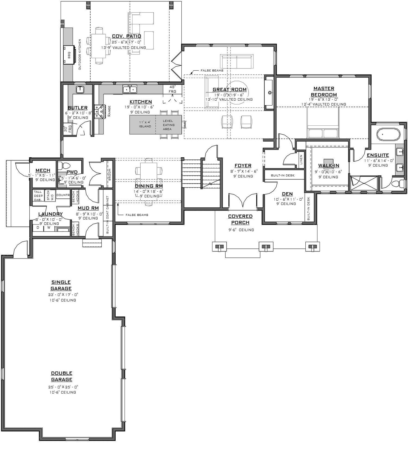 Craftsman House Plan - 48012 - 1st Floor Plan