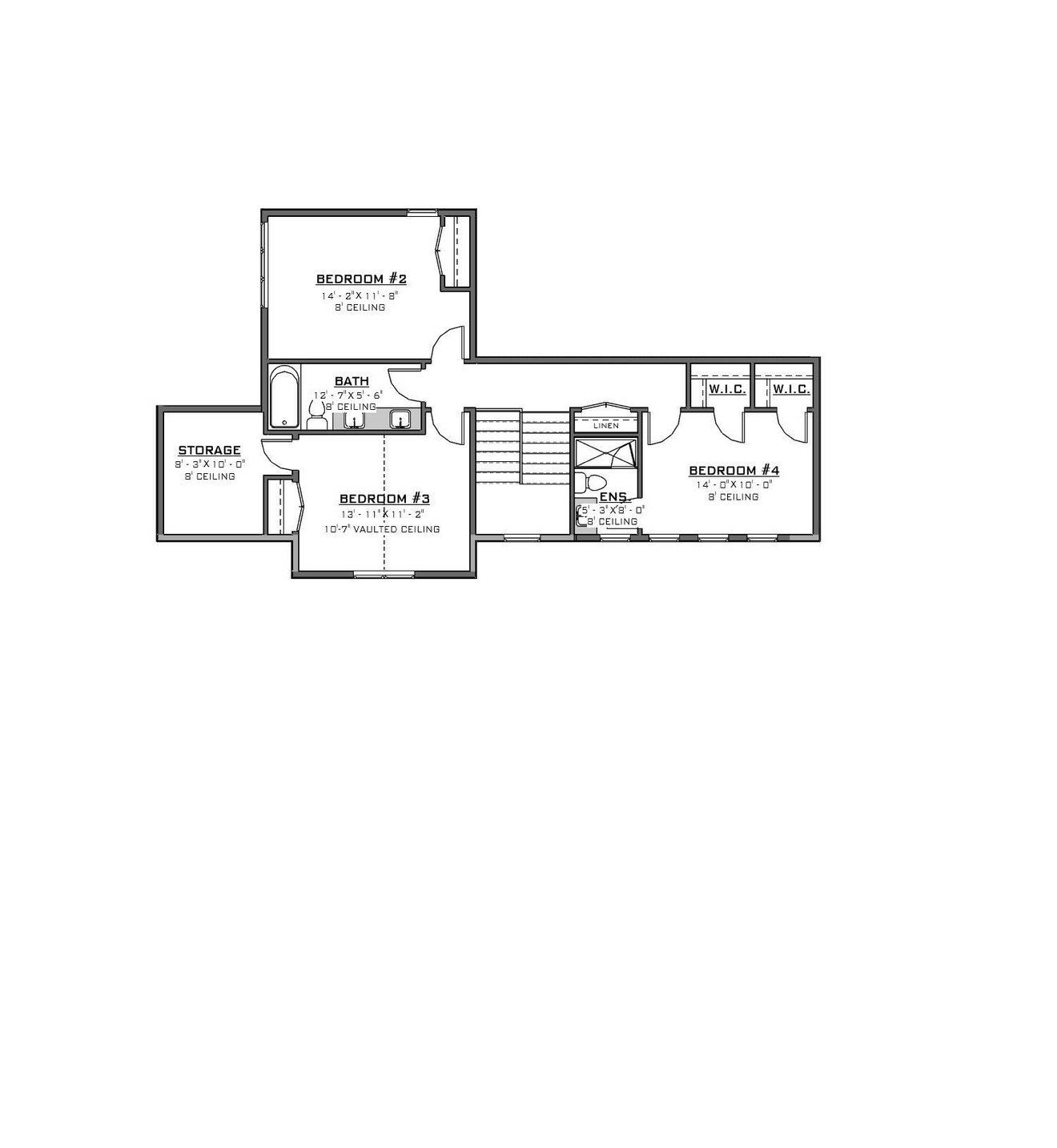 Secondary Image - Craftsman House Plan - 48012 - 2nd Floor Plan