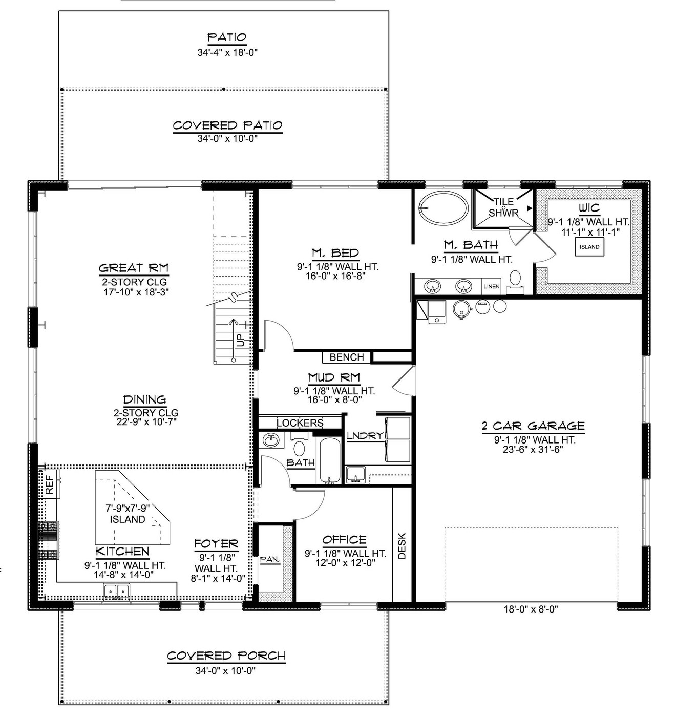 Modern House Plan - 59486 - 1st Floor Plan