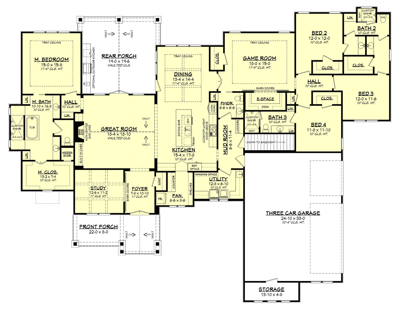 Ranch House Plan - Amarillo 80524 - Optional Floor Plan
