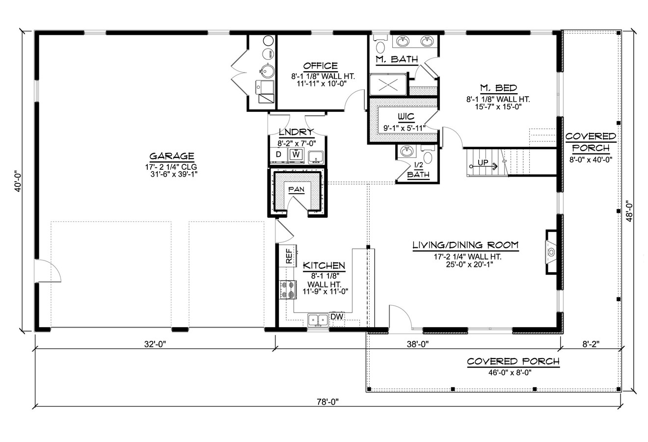 Farmhouse House Plan - 45419 - 1st Floor Plan