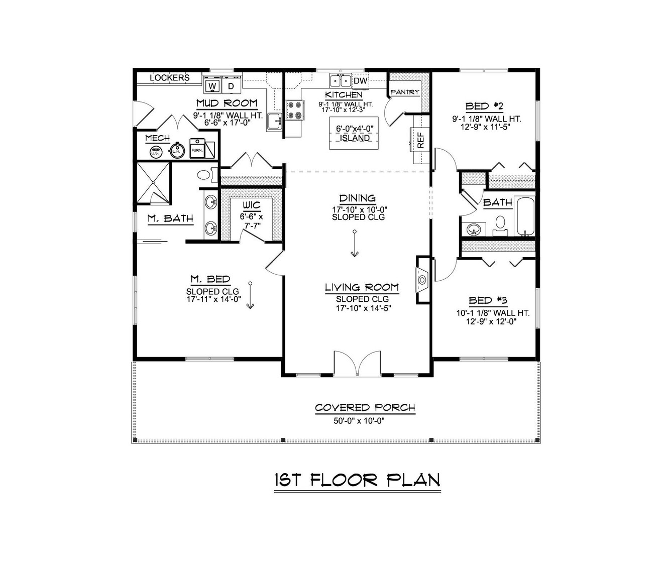 Modern House Plan - 45510 - 1st Floor Plan