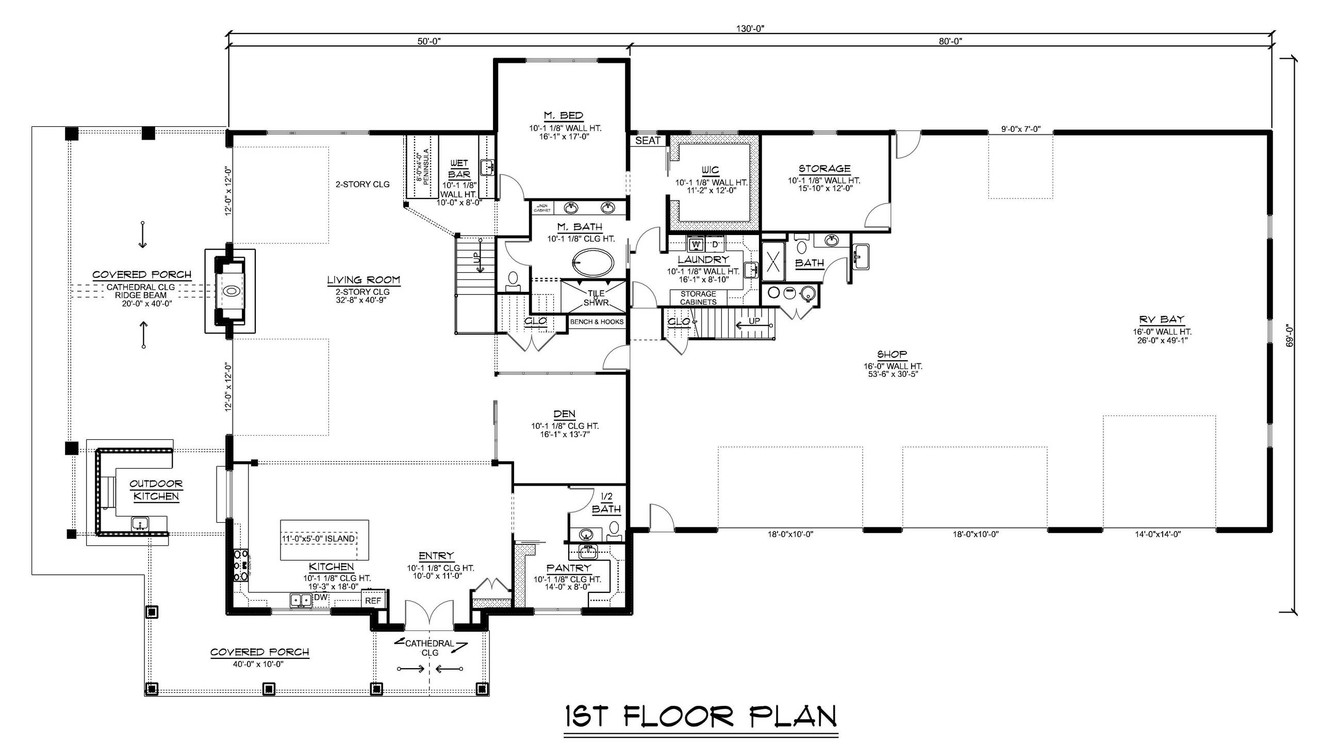Farmhouse House Plan - 97015 - 1st Floor Plan