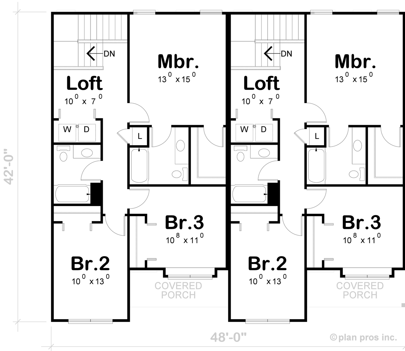 Secondary Image - Farmhouse House Plan - Flacco Modern Split 29637 - 2nd Floor Plan