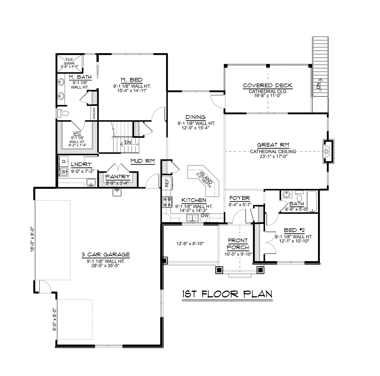 Craftsman House Plan - 41129 - 1st Floor Plan