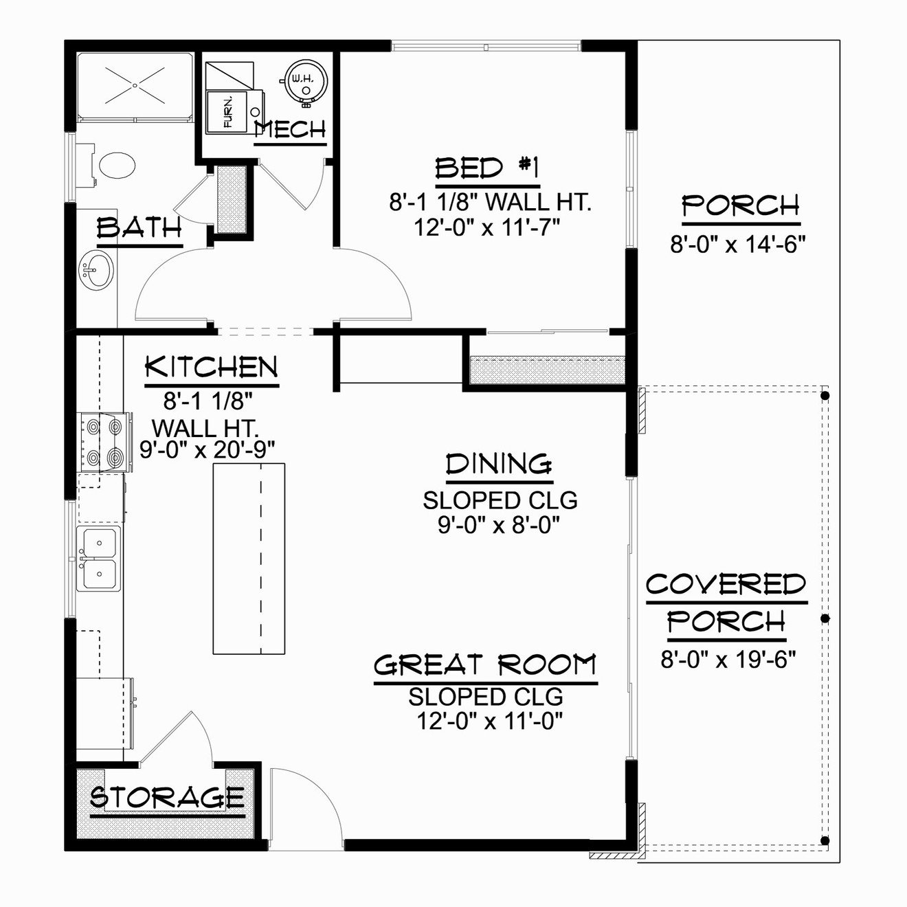 Contemporary House Plan - 63226 - 1st Floor Plan