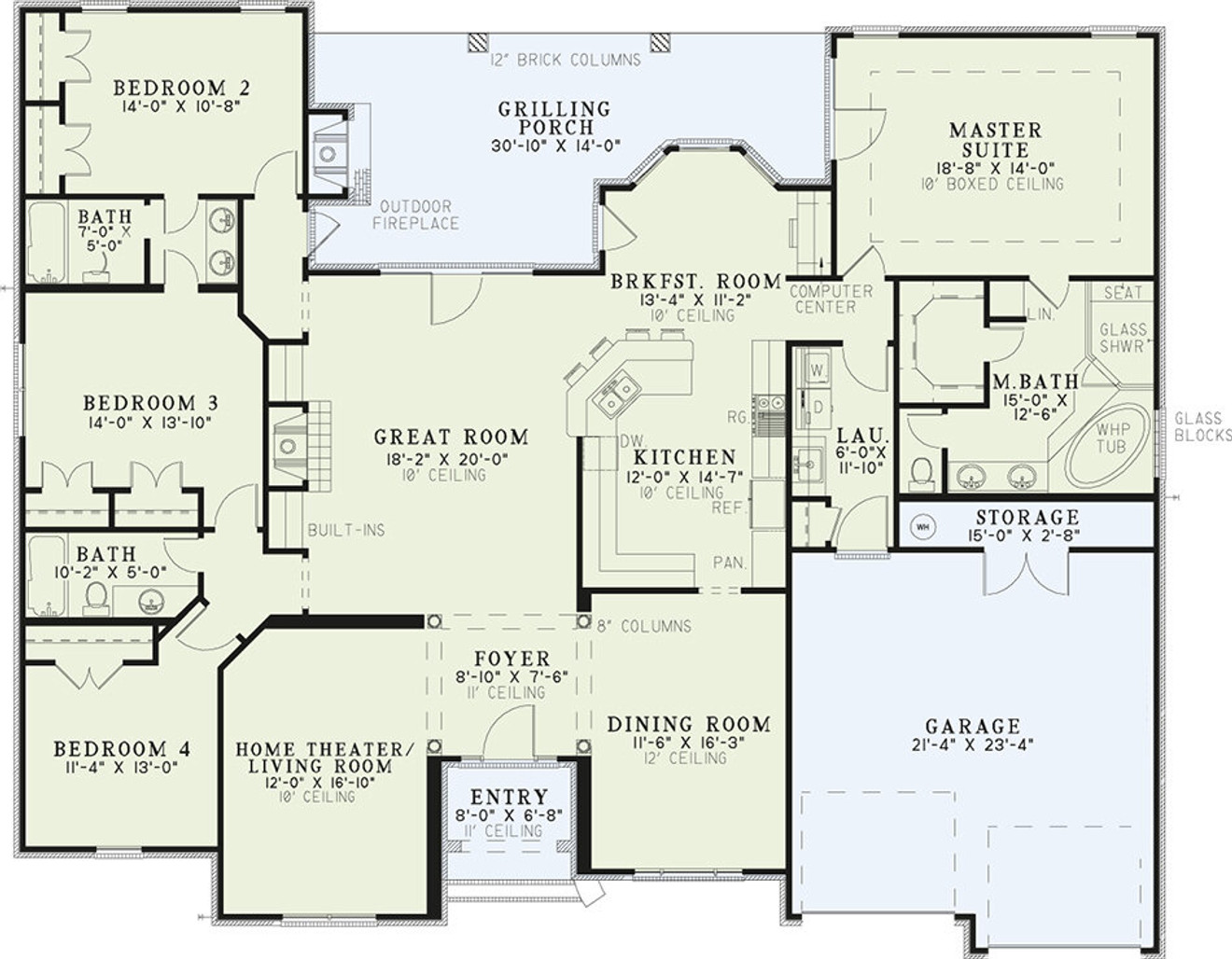 Classic House Plan - Country Club Drive 15038 - 1st Floor Plan