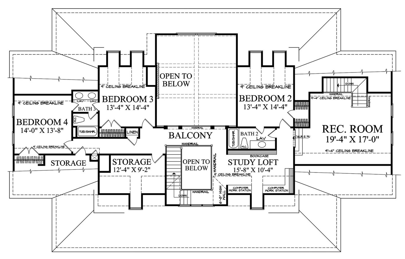 Secondary Image - Southern House Plan - Clover Lane 27191 - 2nd Floor Plan