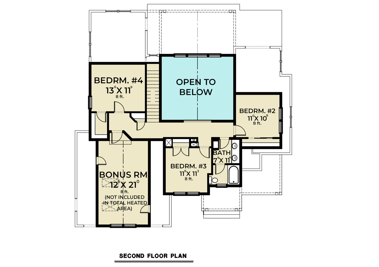 Farmhouse House Plan - 60736 - 2nd Floor Plan