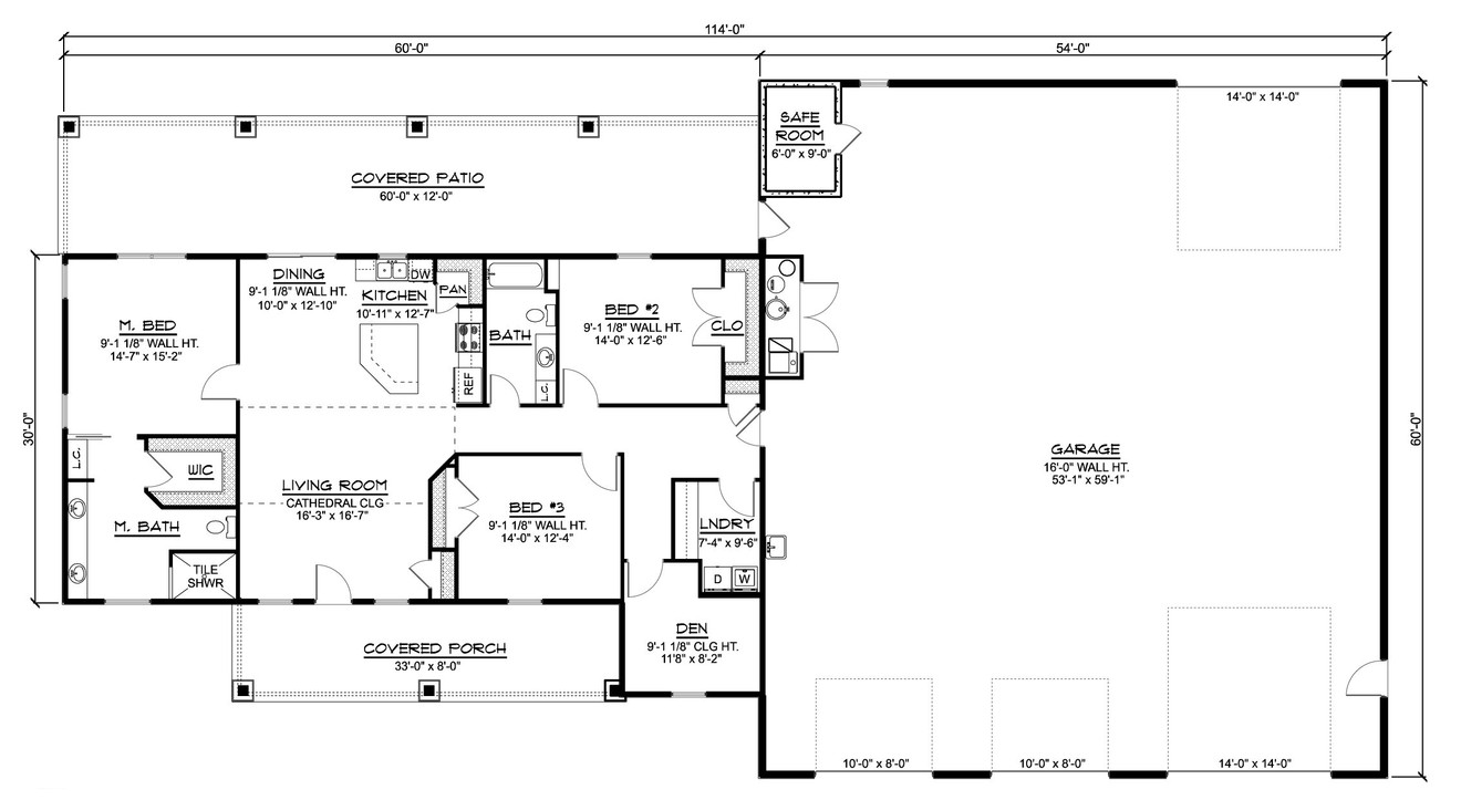 Ranch House Plan - 95642 - 1st Floor Plan