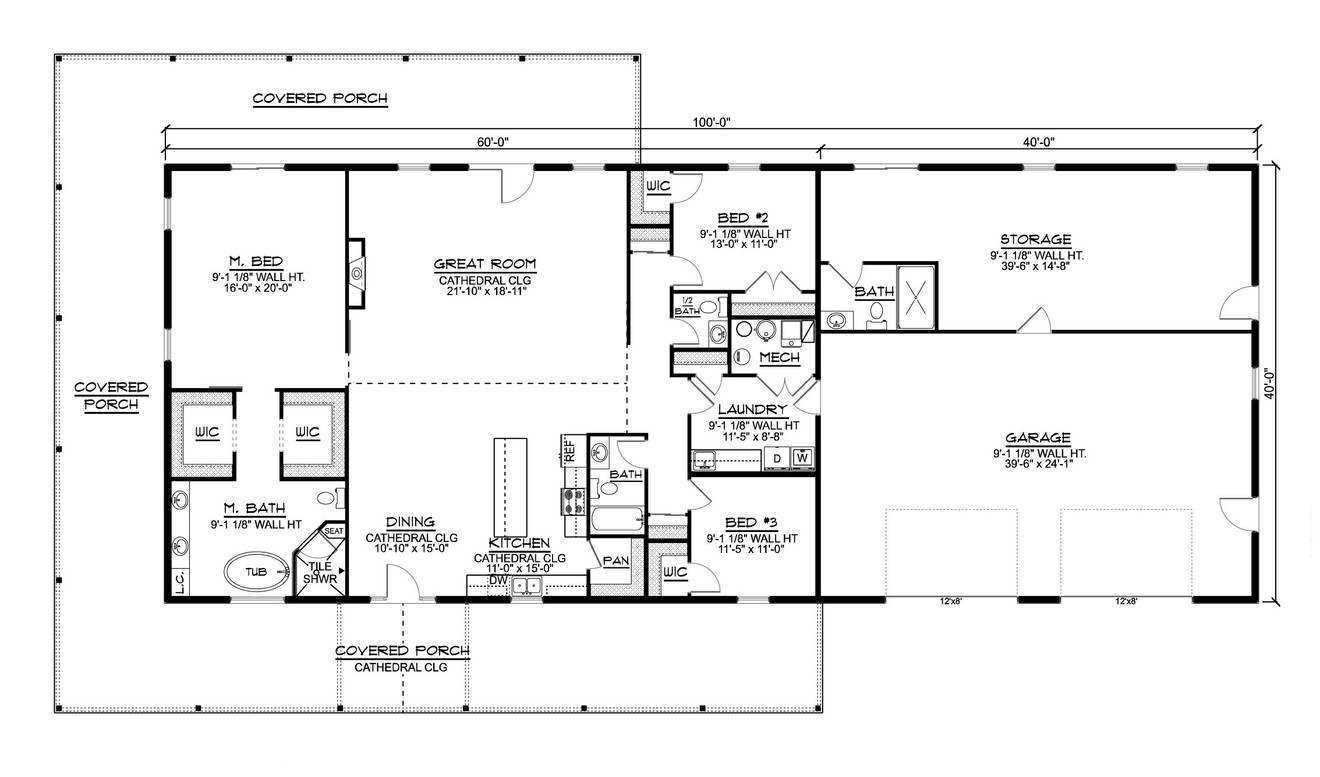 Ranch House Plan - 86302 - 1st Floor Plan