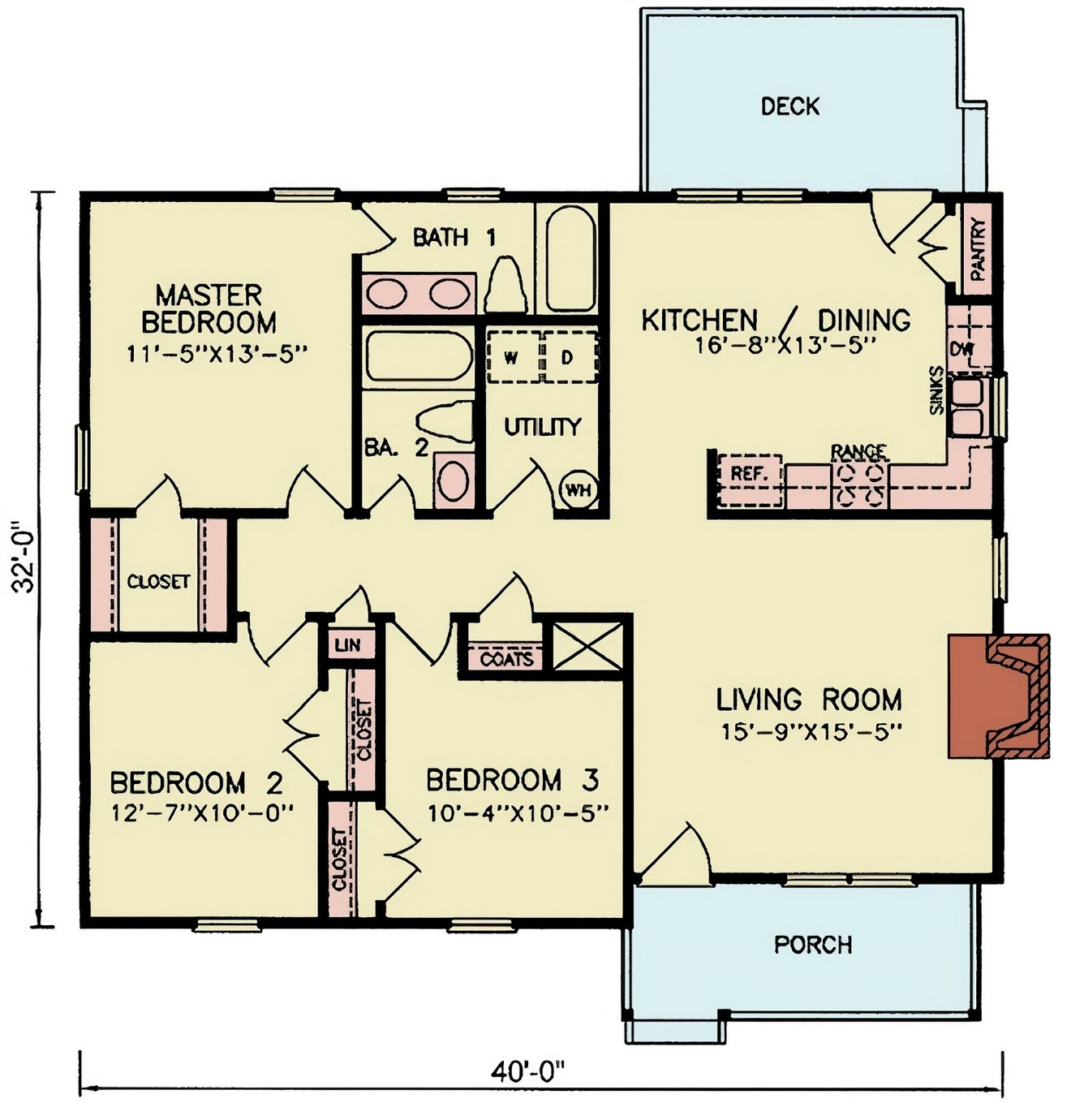 Traditional House Plan - Kendall 22885 - 1st Floor Plan