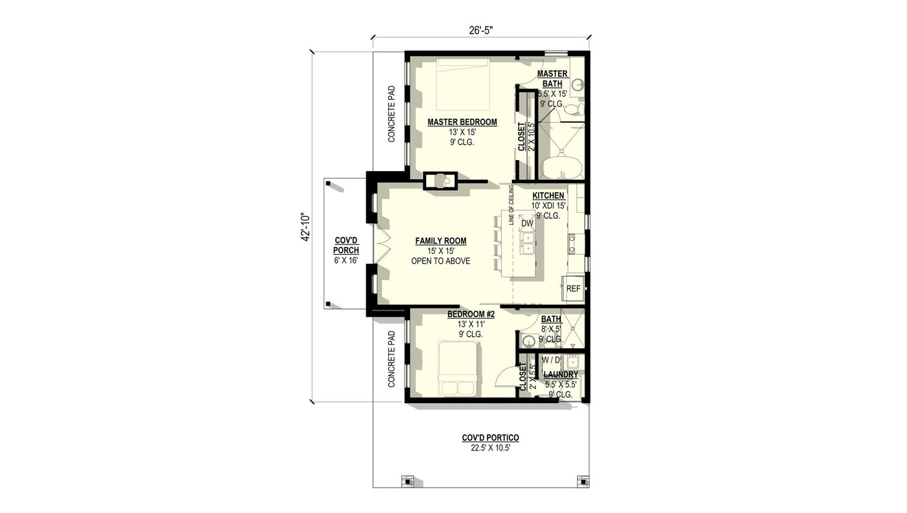 Contemporary House Plan - Elderberry 41184 - 1st Floor Plan