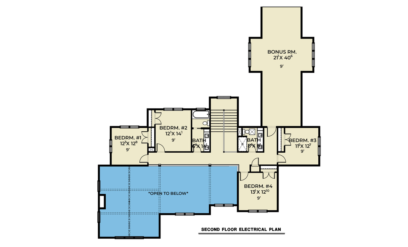 Secondary Image - Farmhouse House Plan - 52262 - 2nd Floor Plan