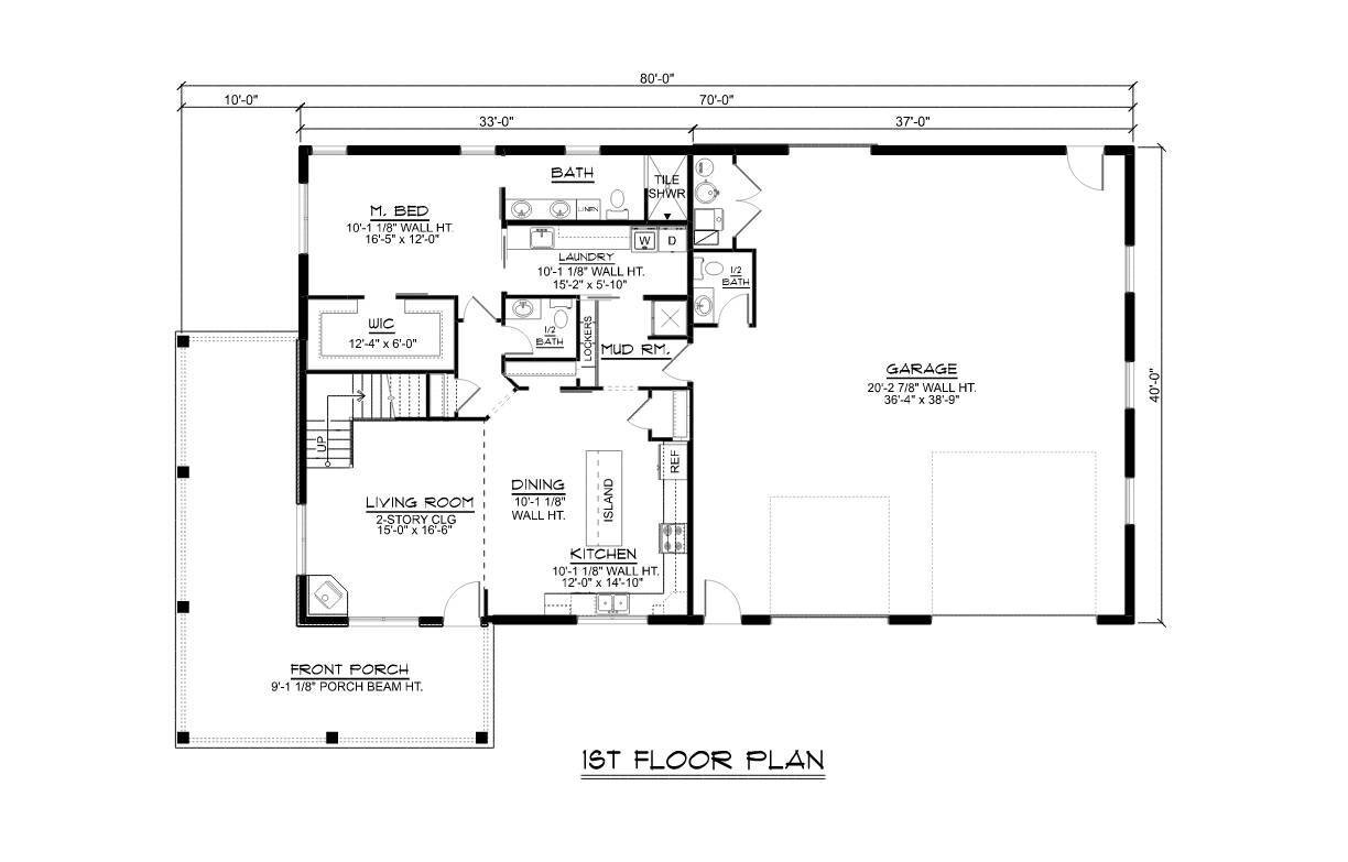 Country House Plan - 42991 - 1st Floor Plan