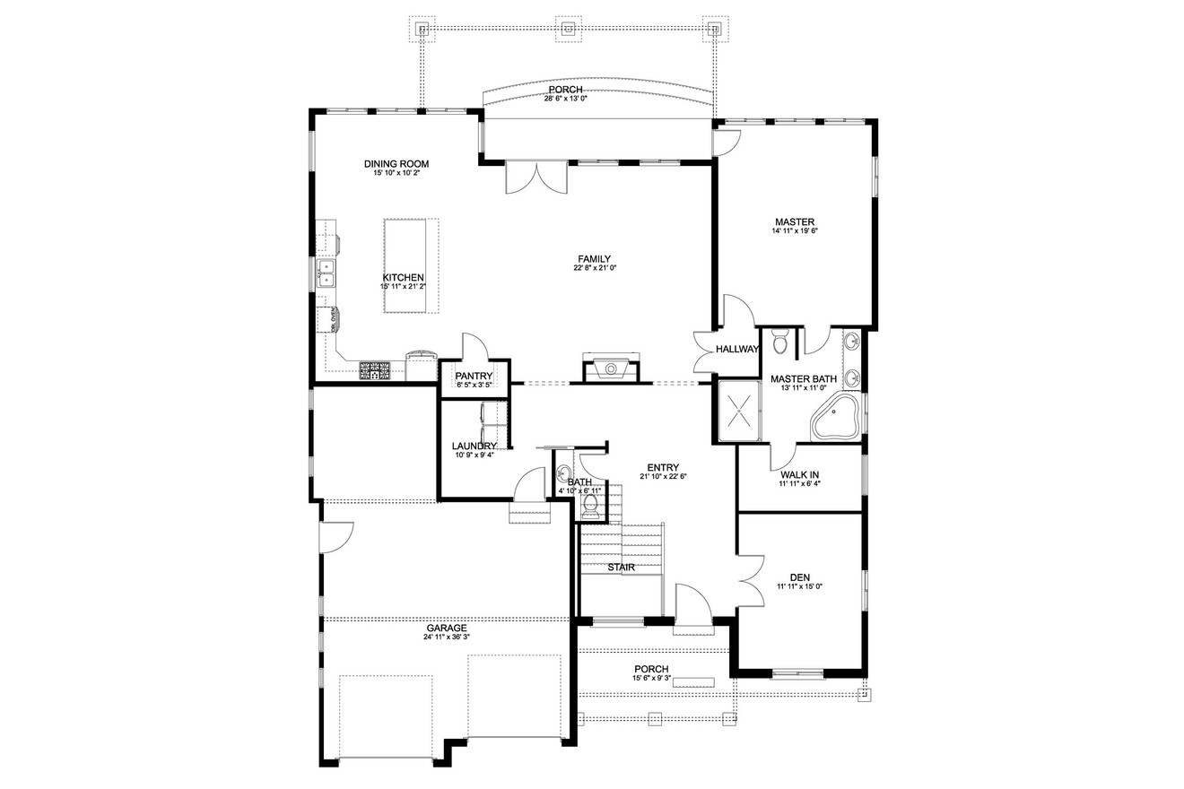 Ranch House Plan - Kirk 77726 - 1st Floor Plan