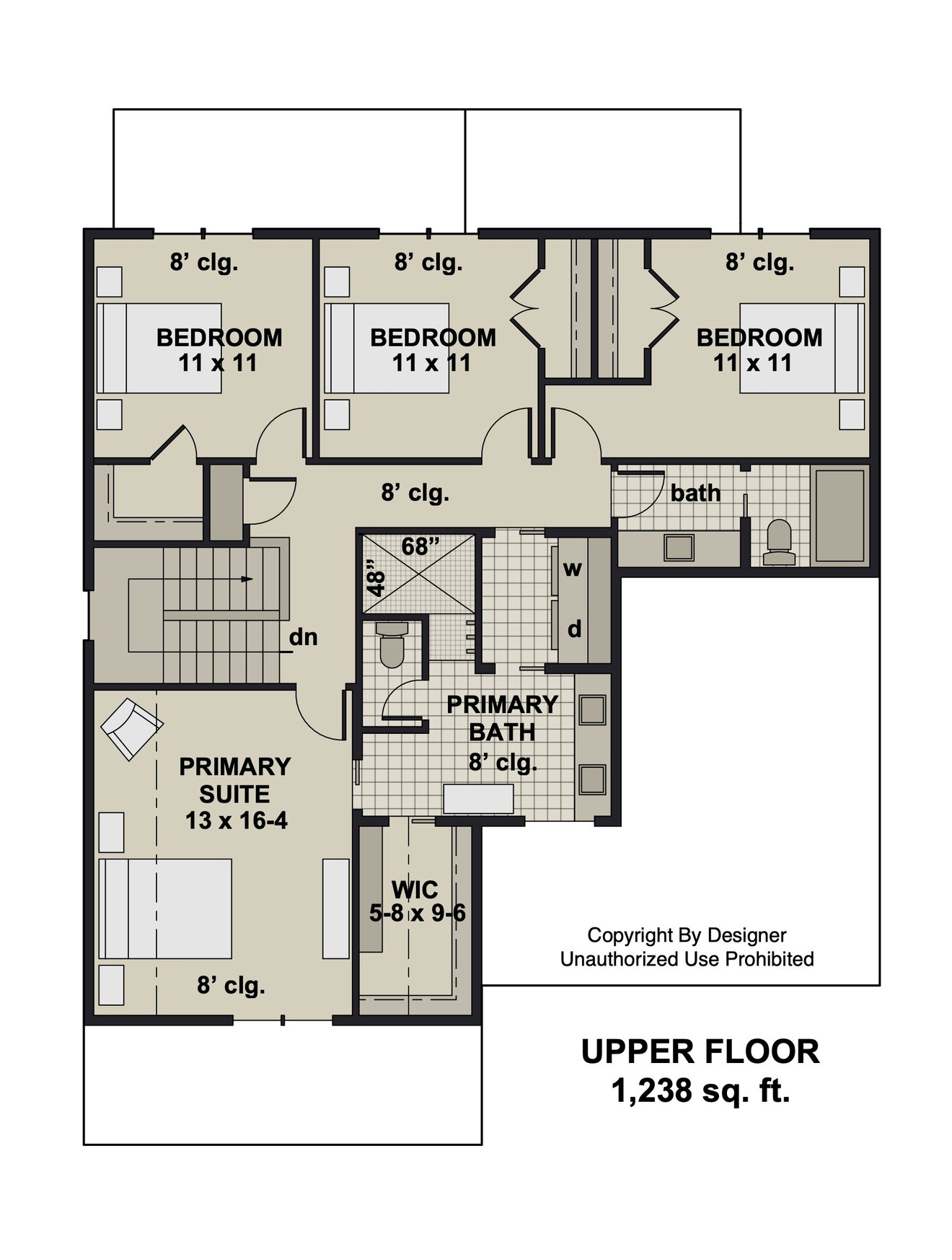 Secondary Image - Bungalow House Plan - Red Cedar 76627 - 2nd Floor Plan