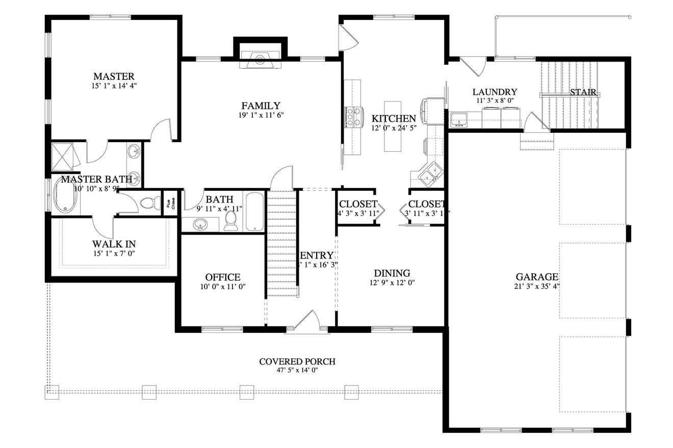 Farmhouse House Plan - Lambson 67551 - 1st Floor Plan