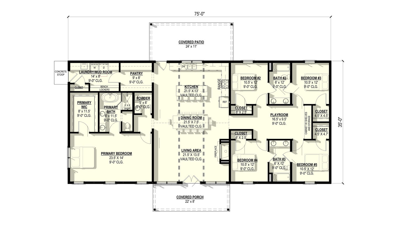 Country House Plan - Cedar 1 40321 - 1st Floor Plan