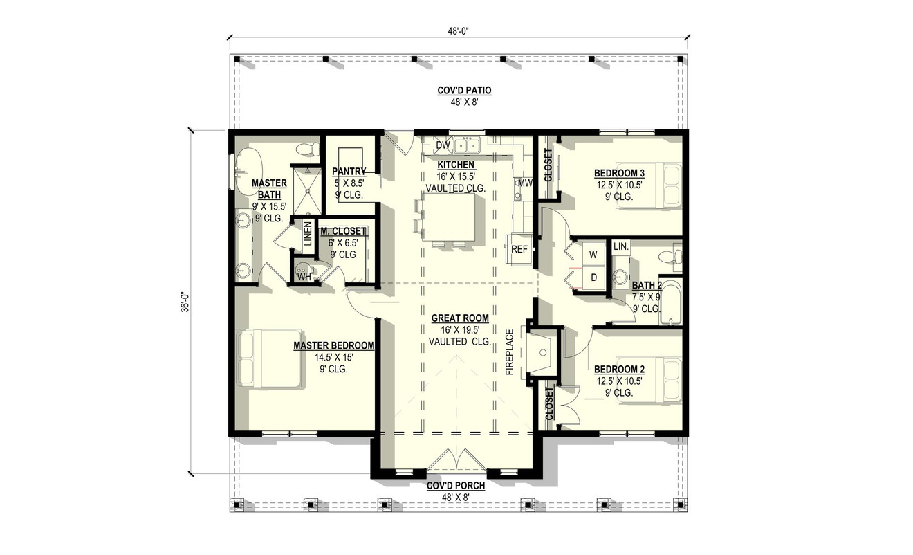 Country House Plan - Cottonwood 1 89782 - 1st Floor Plan