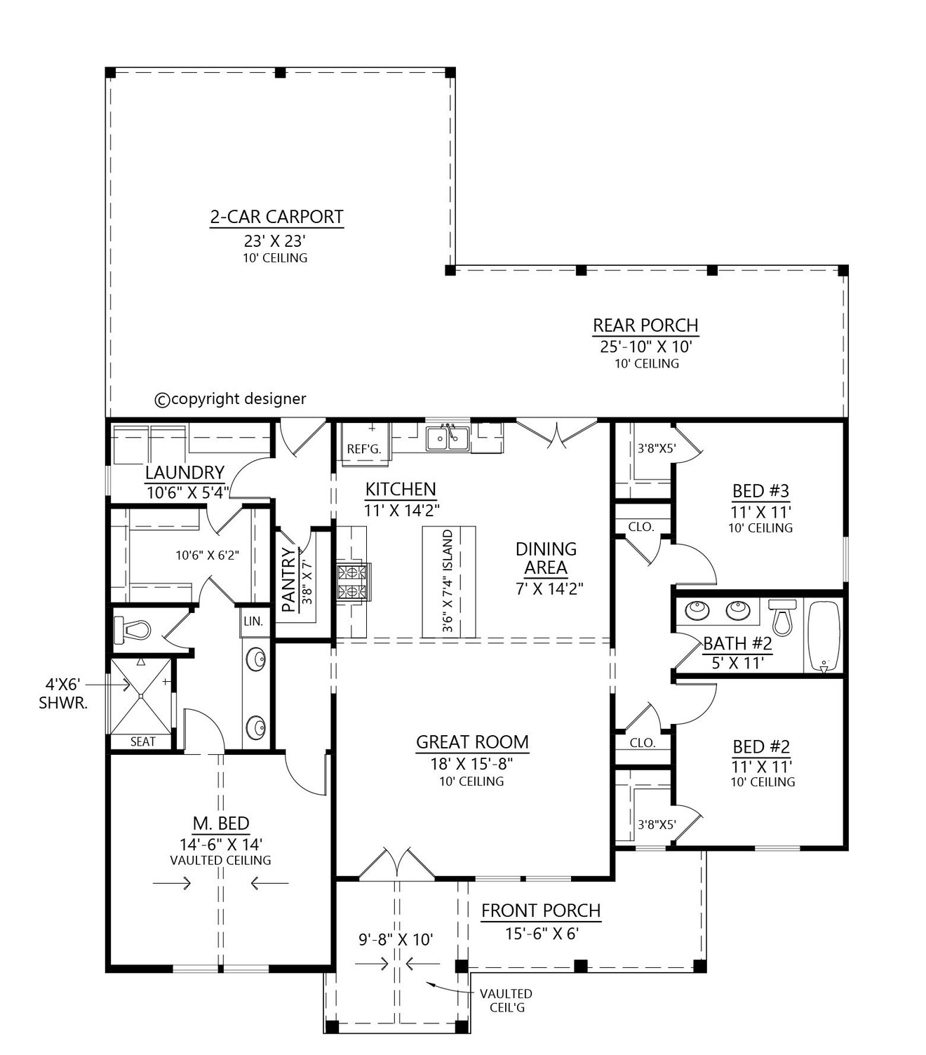 Craftsman House Plan - Windy Pines 85073 - 1st Floor Plan