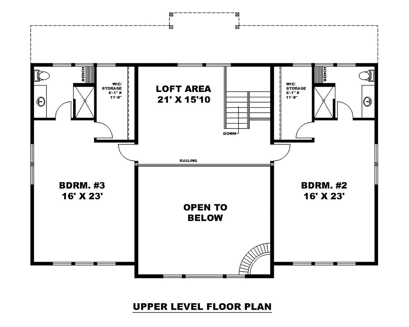 Secondary Image - Mountain Rustic House Plan - 70876 - 2nd Floor Plan