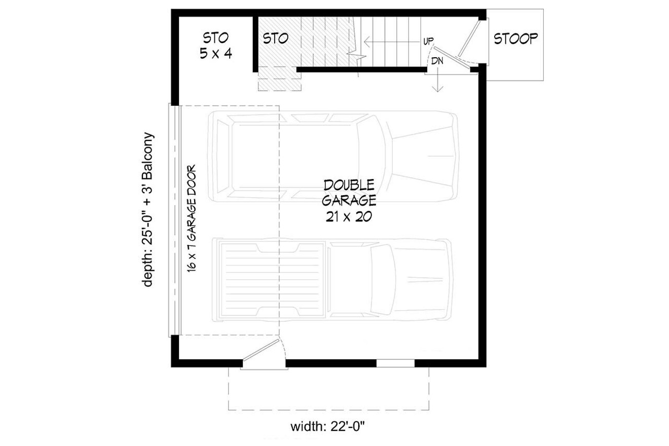 Contemporary House Plan - Mt. Wallowa Escape 12363 - 1st Floor Plan