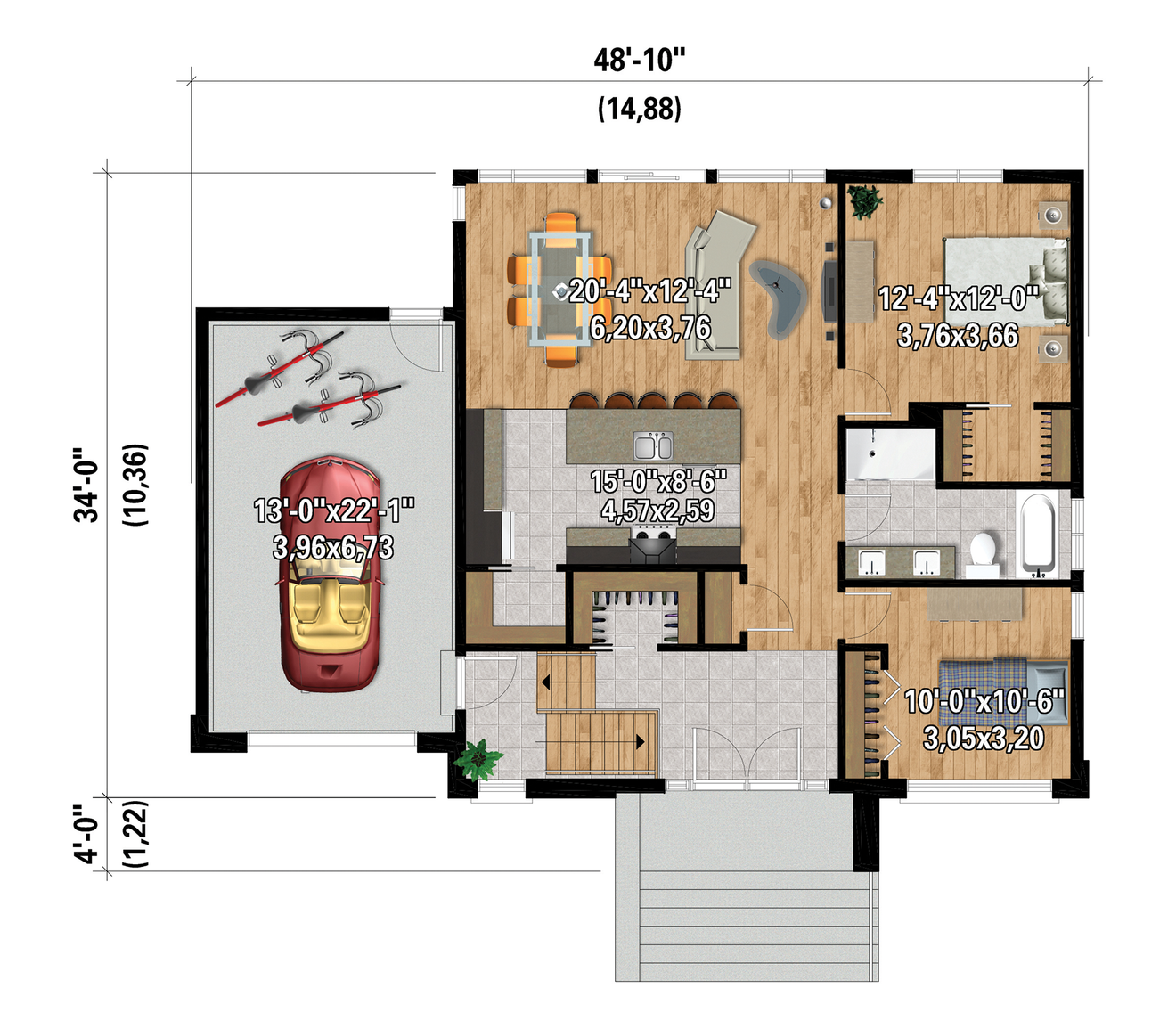 Contemporary House Plan - 15341 - 1st Floor Plan