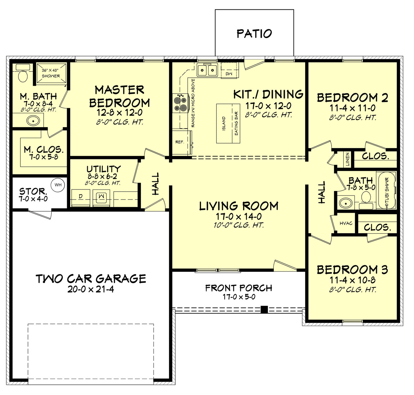 Prairie House Plan - Birch Lane 61162 - 1st Floor Plan