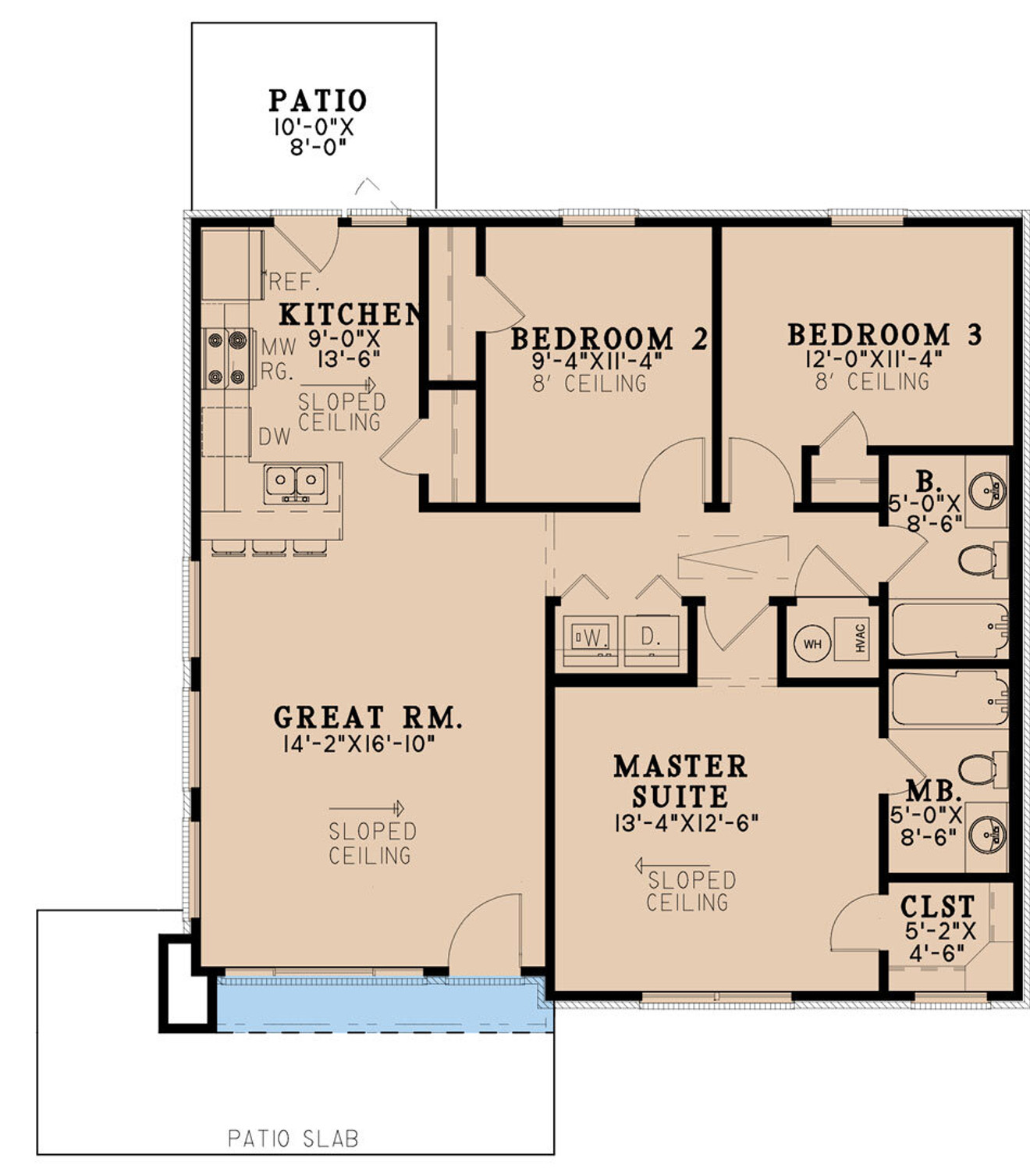 Contemporary House Plan - Rowans Place 47953 - 1st Floor Plan