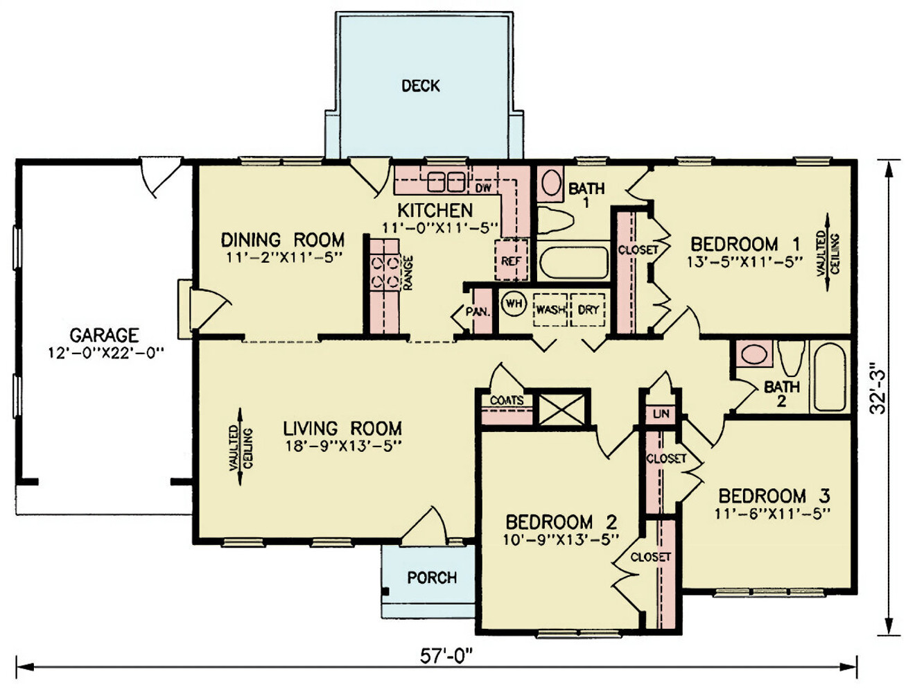 Traditional House Plan - Wilder 2  66784 - 1st Floor Plan