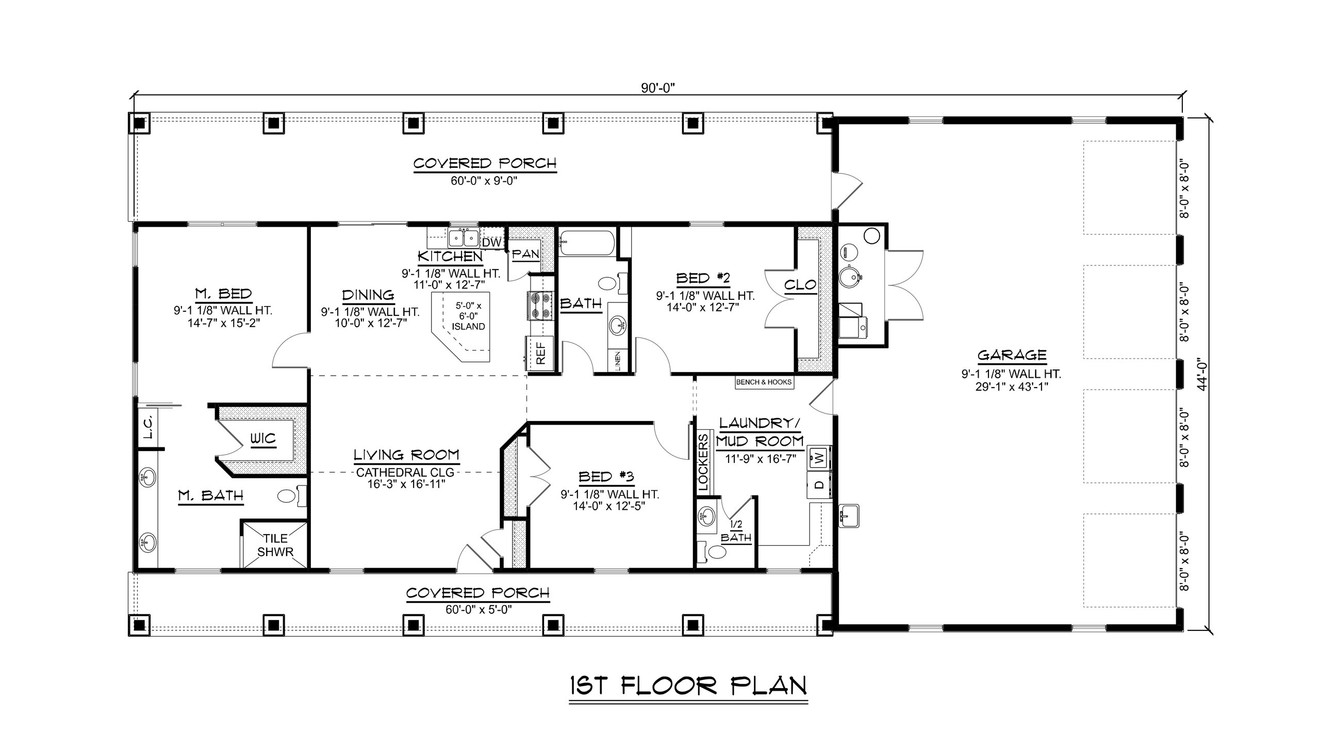 Country House Plan - 26090 - 1st Floor Plan