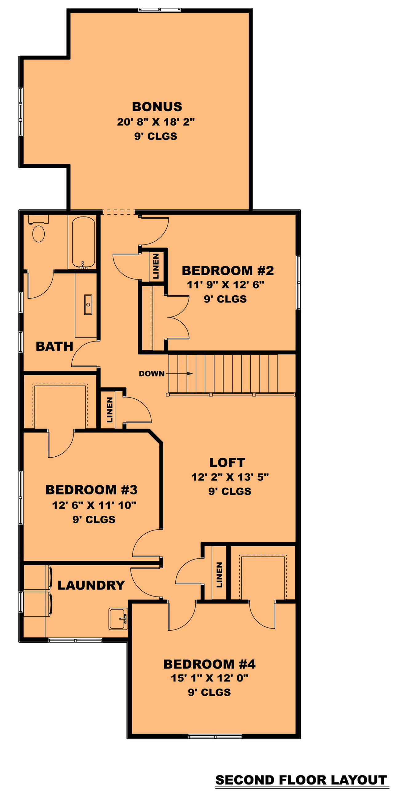 Secondary Image - Farmhouse House Plan - The Highfield 78070 - 2nd Floor Plan