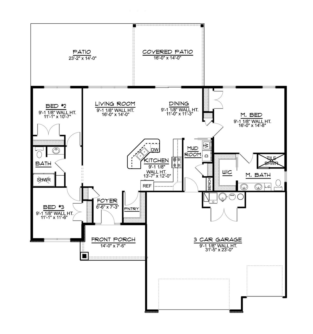 Craftsman House Plan - 98586 - 1st Floor Plan