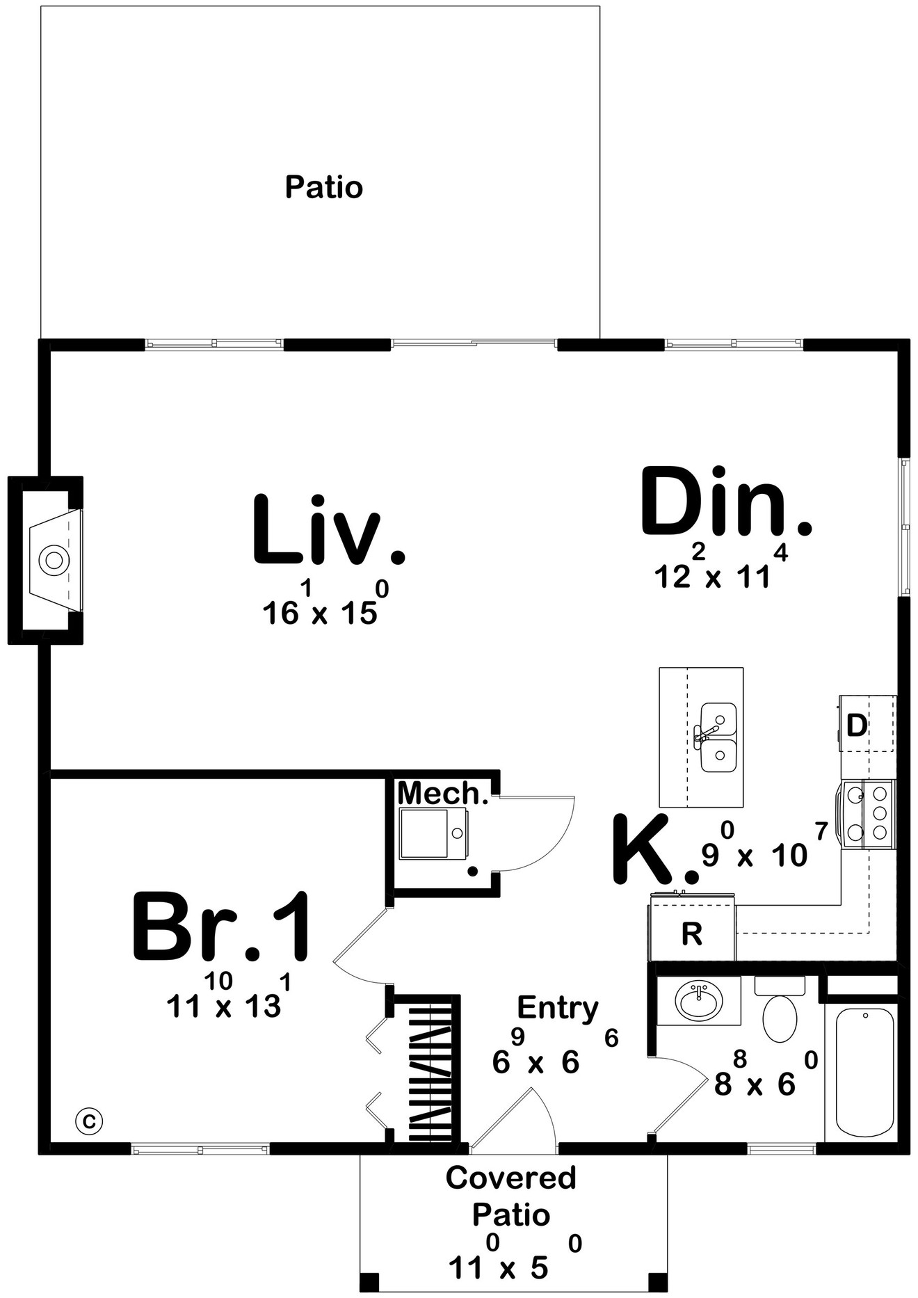 Cottage House Plan - Arant 32232 - 1st Floor Plan